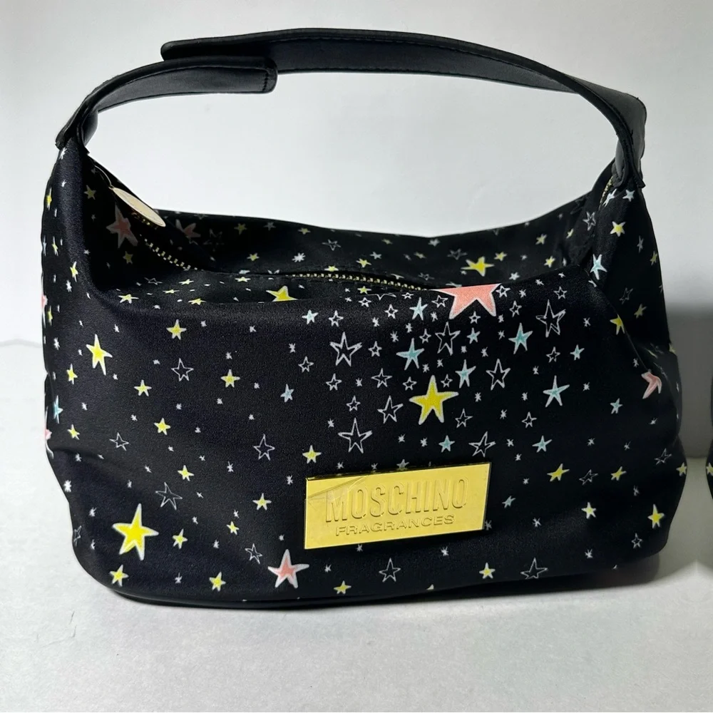 MOSCHINO Bag Pouch Makeup Train Case Clutch Travel Cosmetics Purse NEW - Picture 2 of 11